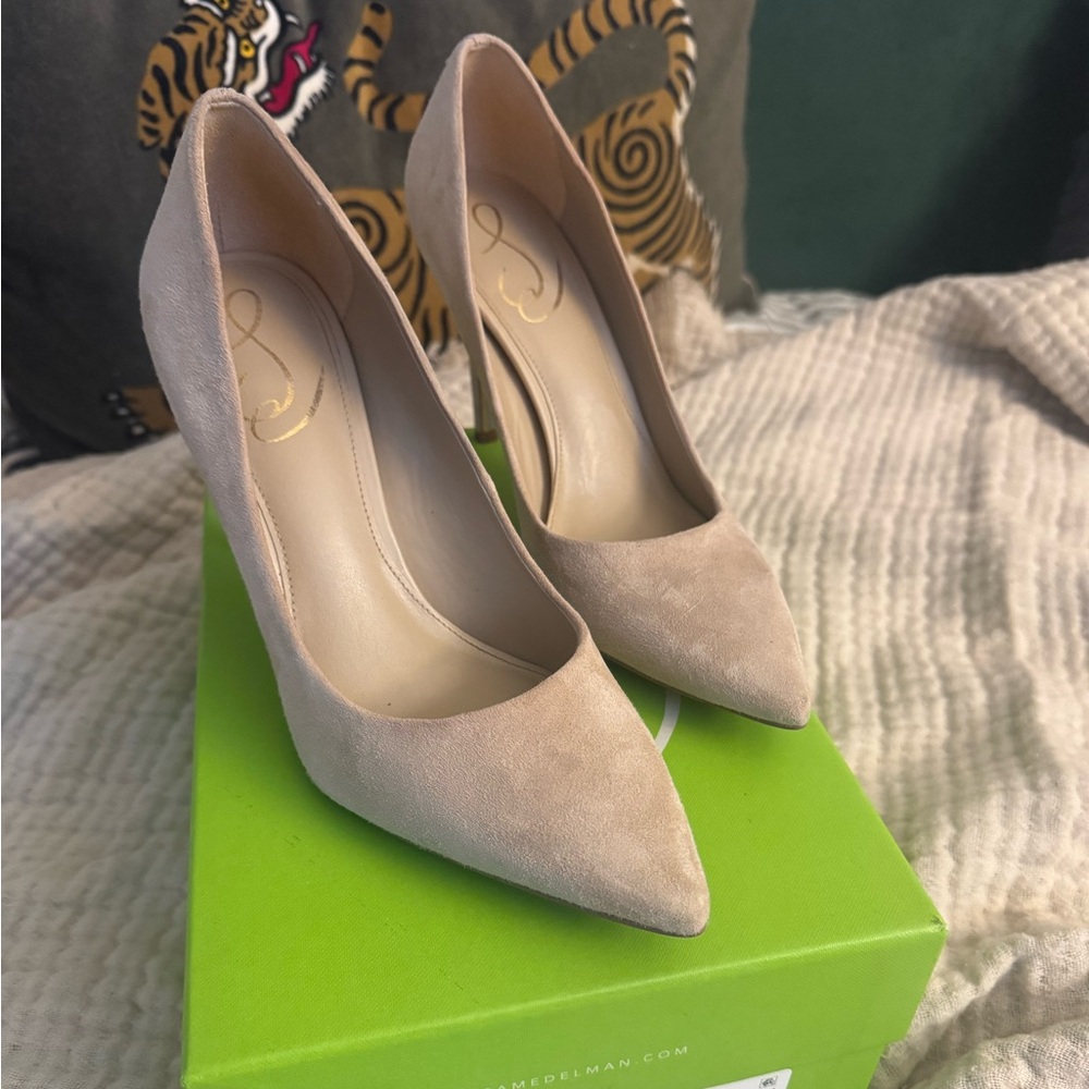 Sam Edelman Hazel Suede Heels Cappuccino